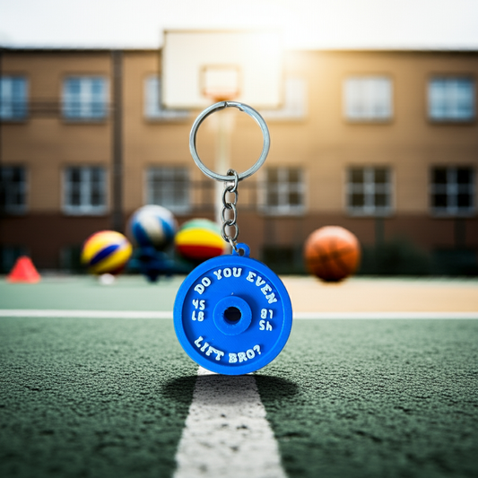 “Do You Even Lift Bro?” – Weight Plate Gym Keychain for Fitness Lovers (Pack of 2)