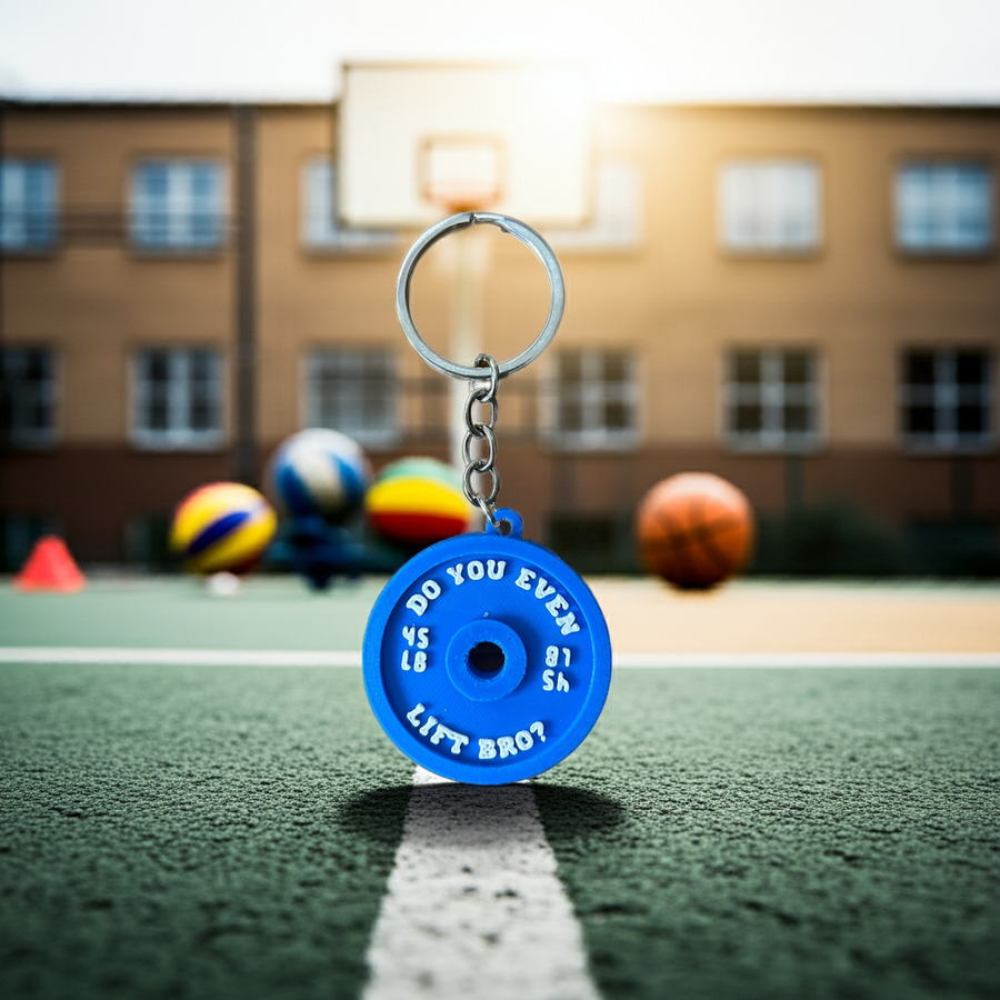 “Do You Even Lift Bro?” – Weight Plate Gym Keychain for Fitness Lovers (Pack of 2)