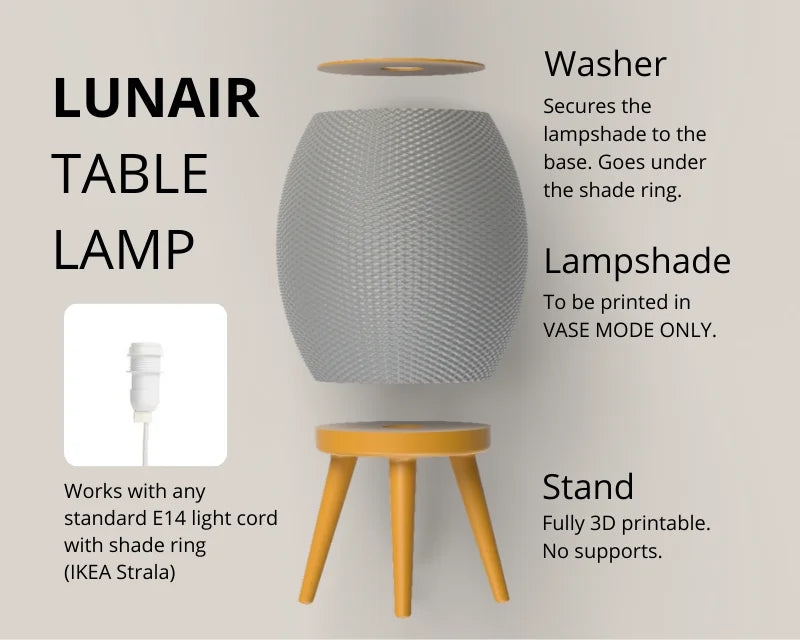 Lunair Table Lamp With Legs, App-Controlled (16M Colours)
