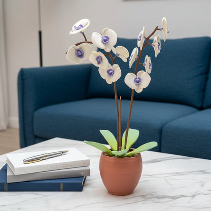 Aromatic Orchid Oil Diffusor and Incense Holder - with Spinning Leaves