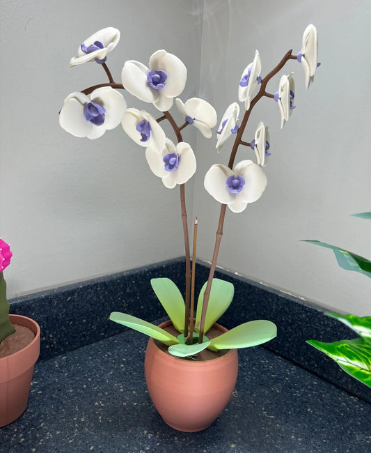Aromatic Orchid Oil Diffusor and Incense Holder - with Spinning Leaves