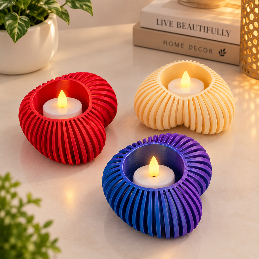 Heart LED Tealight Holder for Cozy Ambience