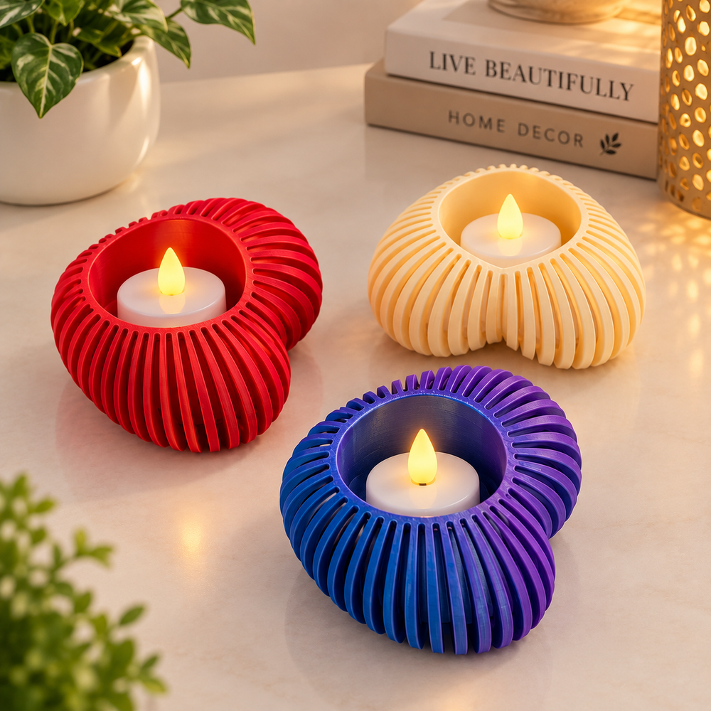Heart LED Tealight Holder for Cozy Ambience