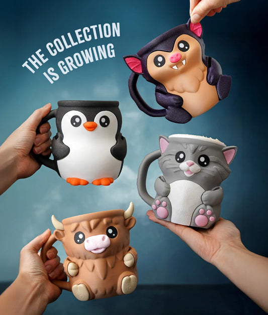 Ice Cream Pint Holder with Spoon Slots (Penguin, Highland Cow, Bat, Cat)