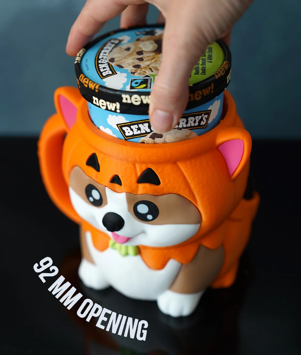 Corgi Ice Cream Pint Holder with Spoon Slots