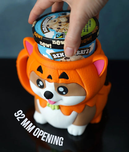 Corgi Ice Cream Pint Holder with Spoon Slots