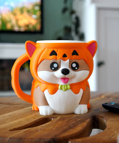 Corgi Ice Cream Pint Holder with Spoon Slots