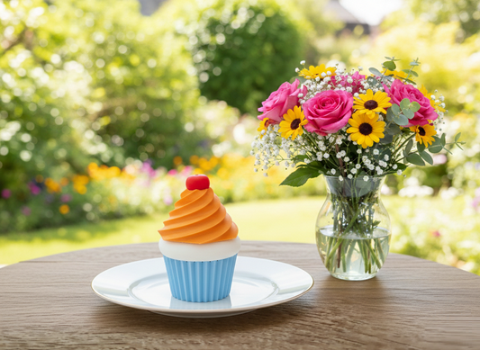 Cupcake Container with Compartment & Screw Lid