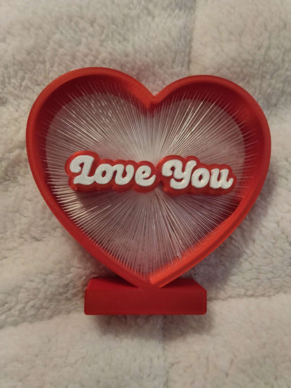 Love You Heart String Art With Customised Name - Best Valentine Gift