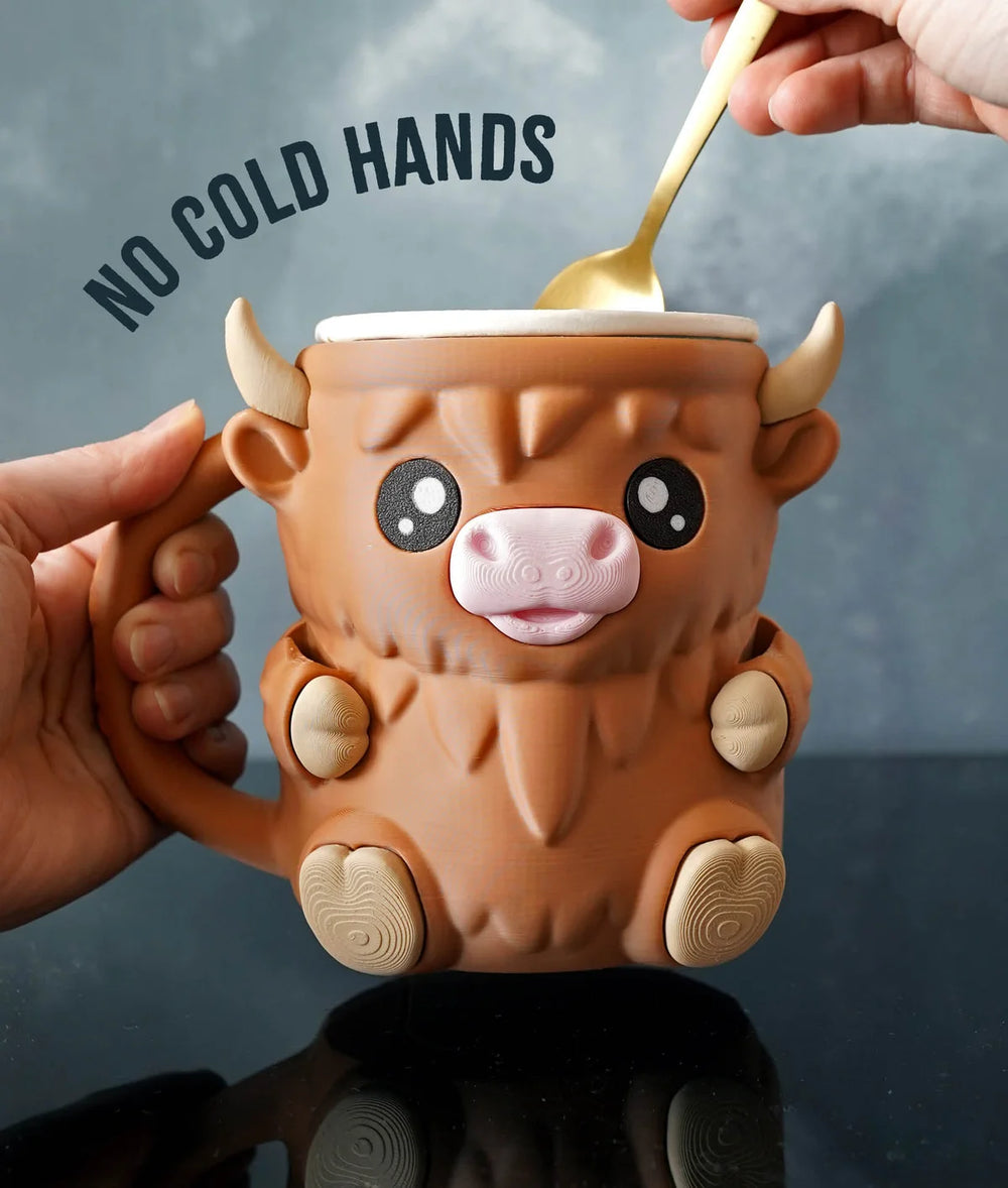 Ice Cream Pint Holder with Spoon Slots (Penguin, Highland Cow, Bat, Cat)