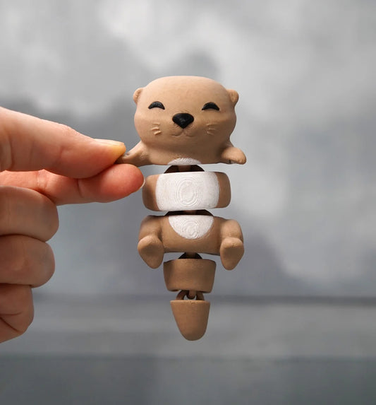 Flexi Baby Otters x 2 – Magnetic Hand-Holding Buddy | Fidget Toy (Set Of 2)