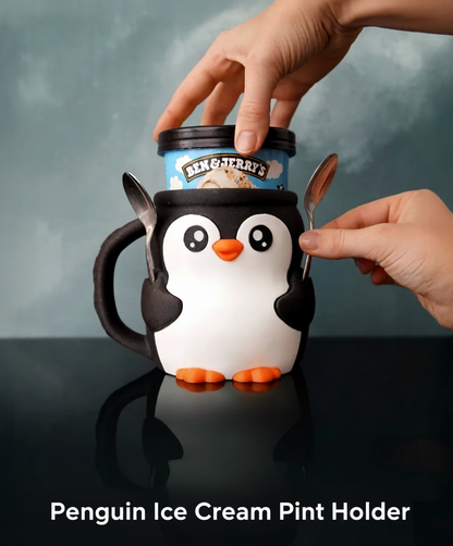 Ice Cream Pint Holder with Spoon Slots (Penguin, Highland Cow, Bat, Cat)