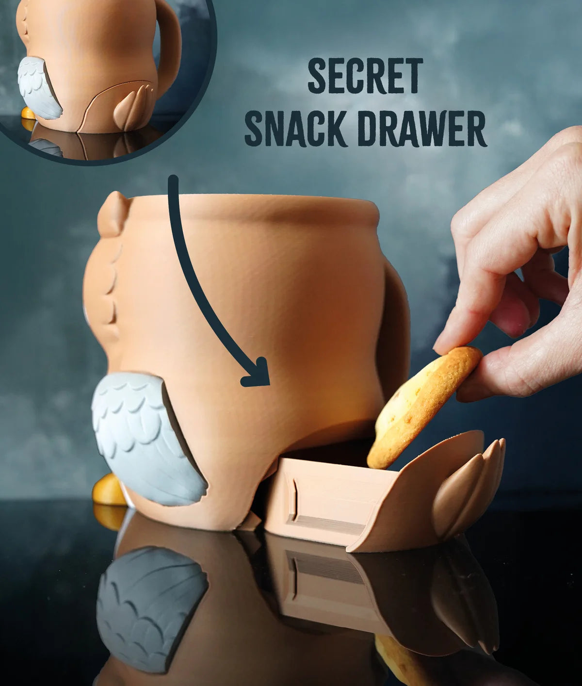 Owl Ice Cream Pint Holder with Spoon Slots
