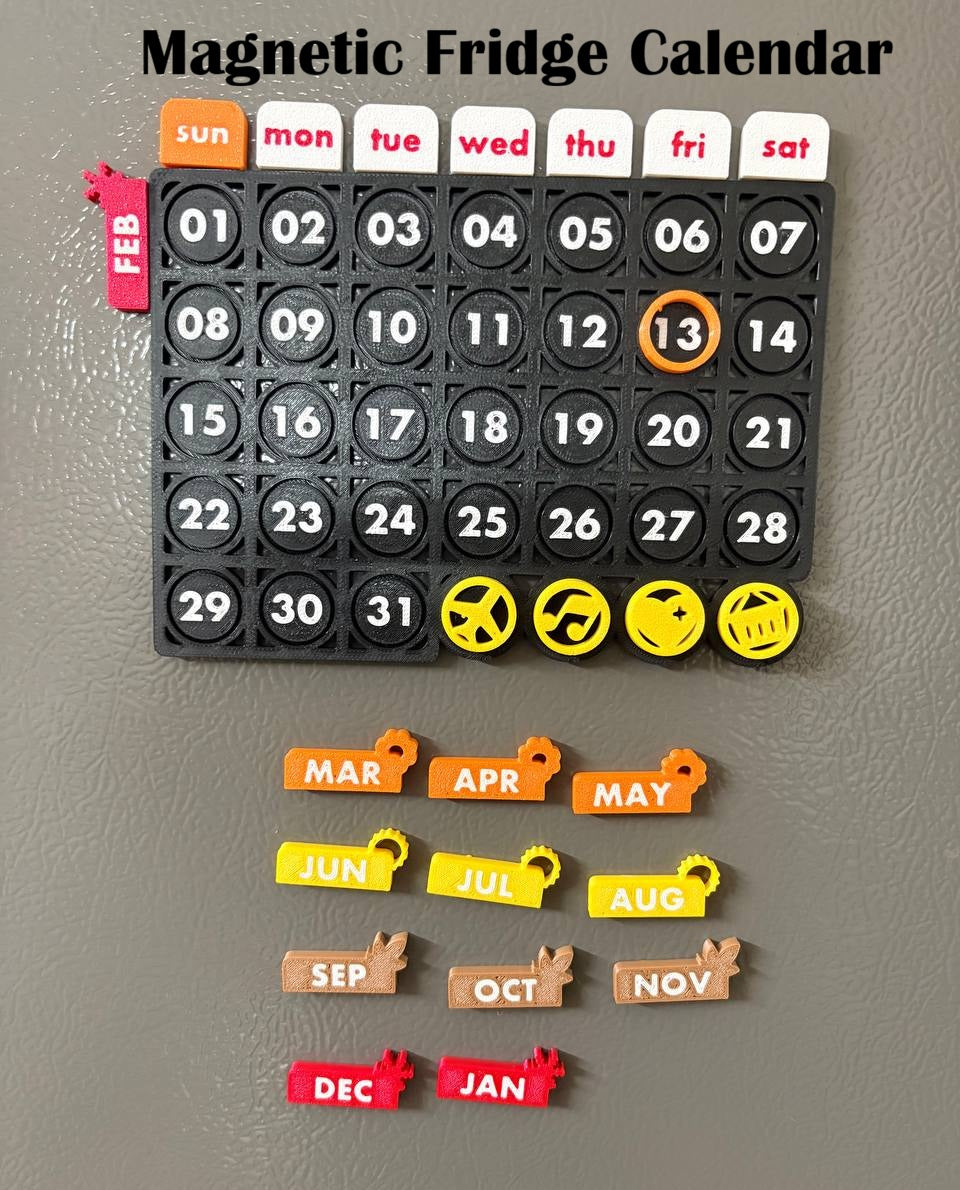Magnetic Fridge Calendar