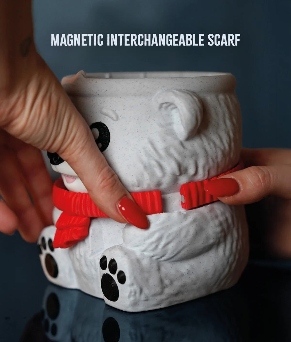 Polar Bear Ice Cream Pint Holder with Spoon Slots