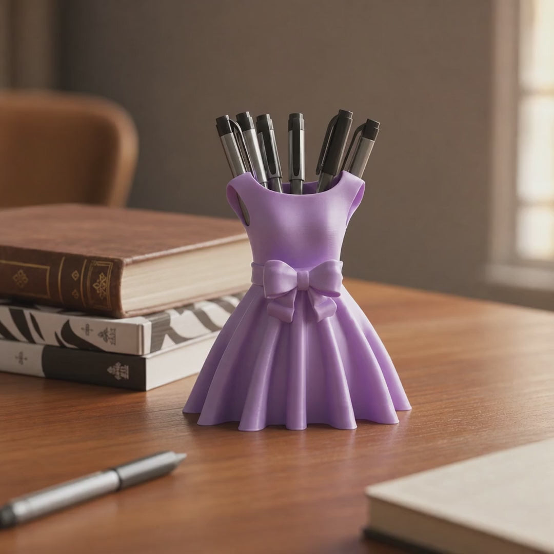 Dress-Shaped Pen Holder (Single Colour)